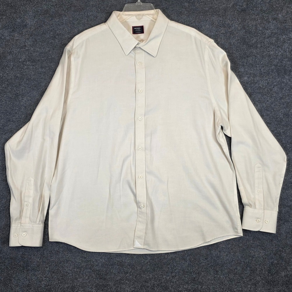 UNTUCKit Shirt Mens XXL Cream Veneto Wrinkle Free Regular Fit Cotton Button Down